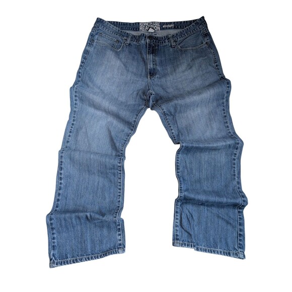 Kenneth Cole Reaction Jeans Mens 38X32 (30) Blue Medium Wash Cotton Straight Fit - Picture 1 of 15